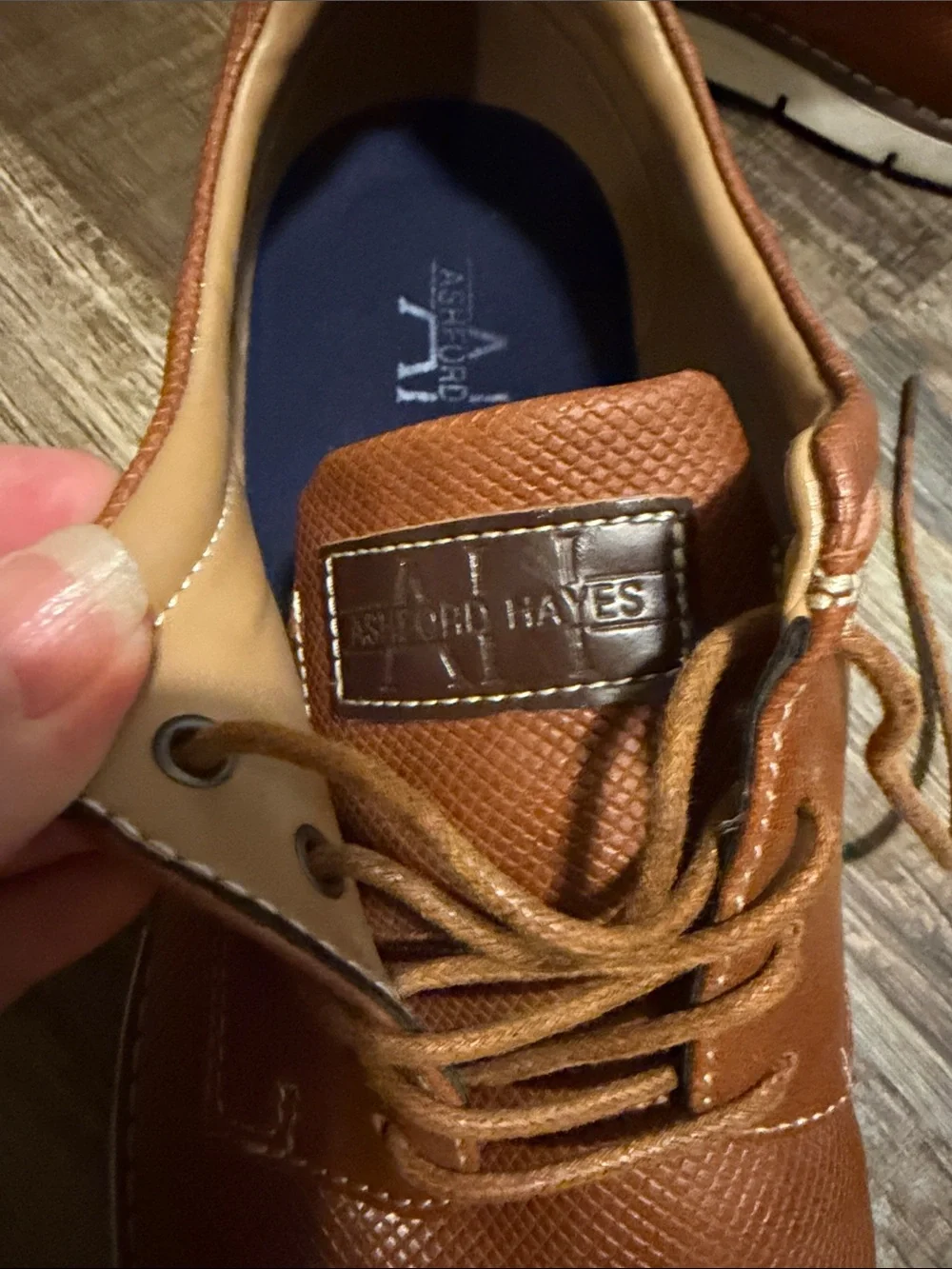Ashford Hayes Tan Leather Textured Derby Shoes